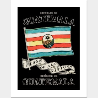 Vintage Guatemala Country Flag Posters and Art